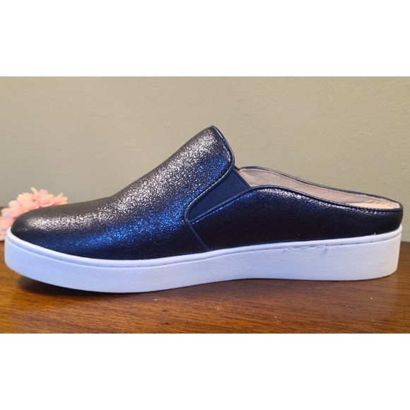 Vionic DAKOTA METALLIC NAVY BLUE Slip On Clogs Mule Flat Womens Size 9.5 - Picture 9 of 13